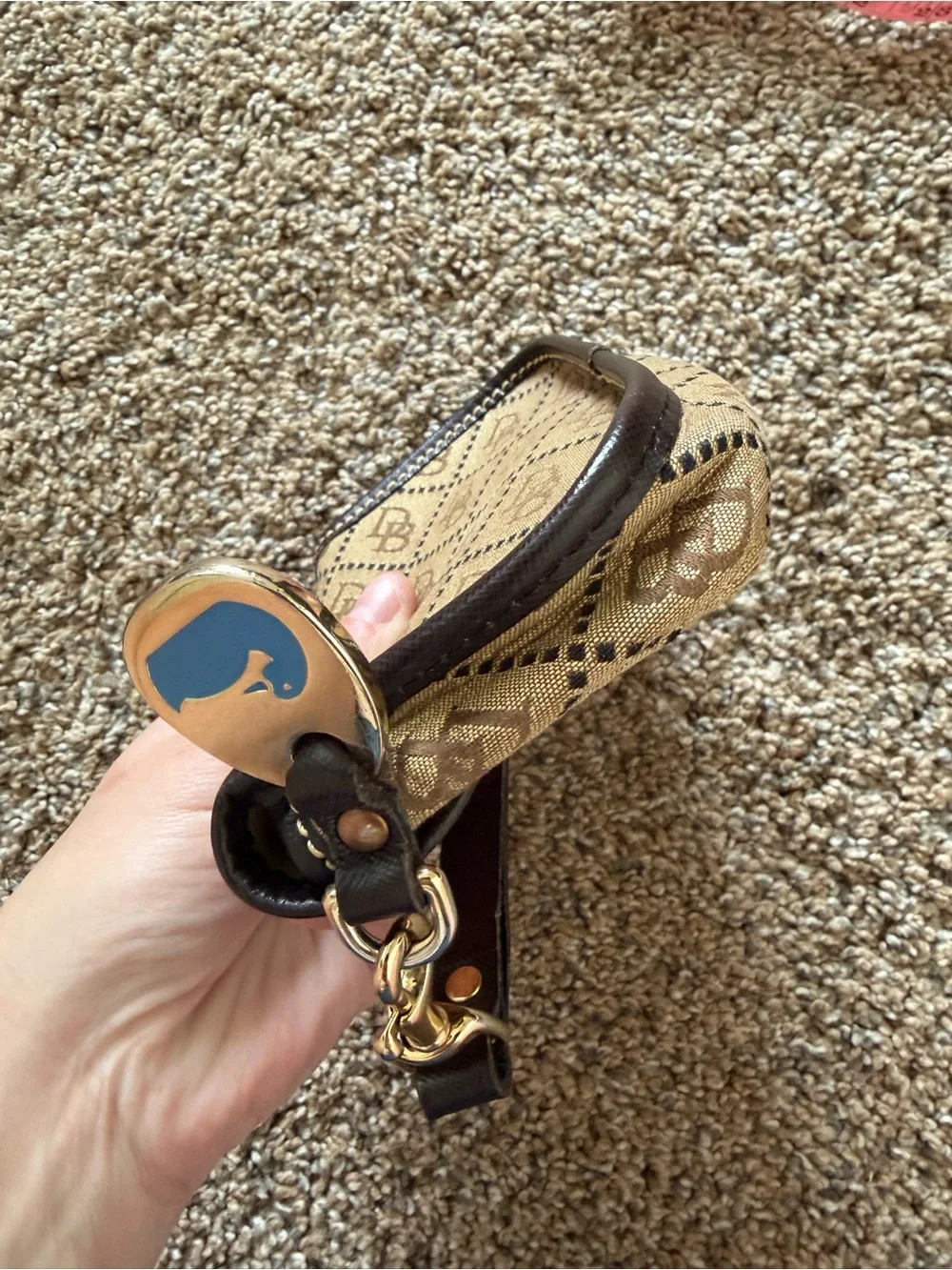 DOONEY & BOURKE Brown & Tan Vintage Wristlet Pouch Wallet